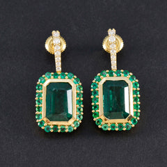 Smaragd-CZ-Indische-Kristine-mehrere-Ohrstecker-Grün-925-Sterling-Silber-Ohrring