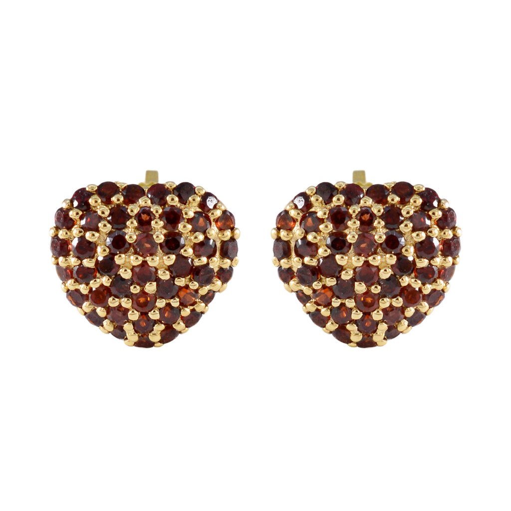 Garnet-Indian-Lakshmi-multiple-Stud-Red-Silver-Earring