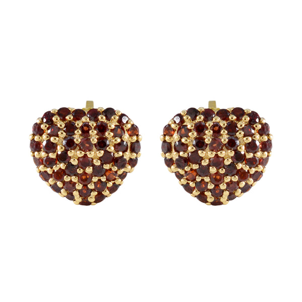 Garnet-Indian-Lakshmi-multiple-Stud-Red-Silver-Earring