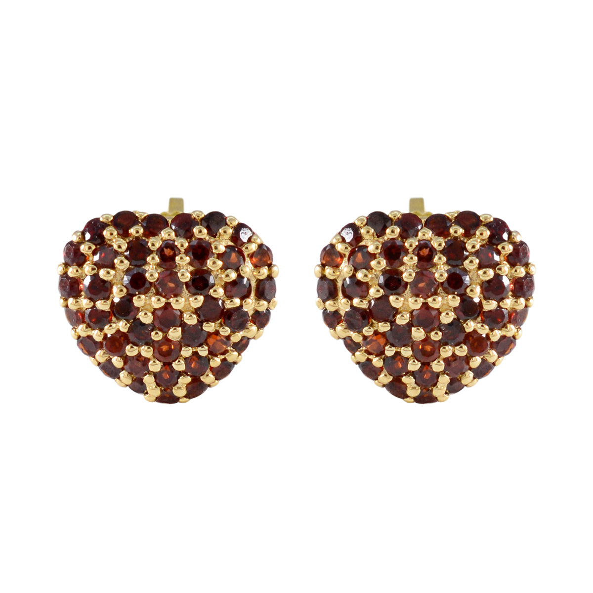 Garnet-Indian-Lakshmi-multiple-Stud-Red-Silver-Earring