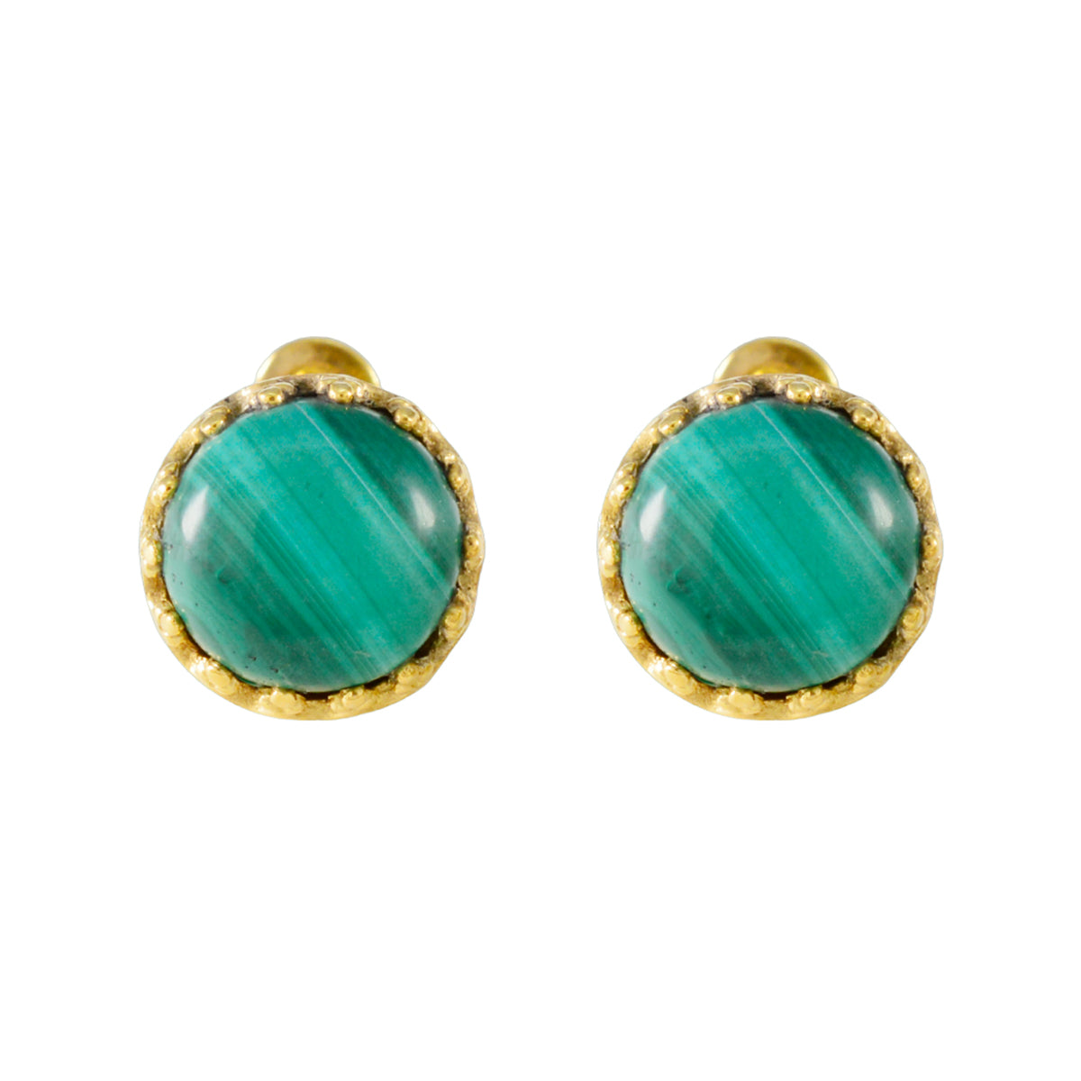 Malachite-Australian-Andrea-Solitaire-Stud-Green-Silver-Earring Huvudsaklig produktbild