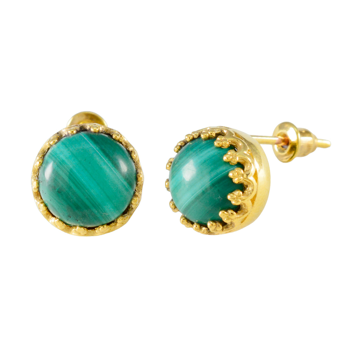 Malachite-Australian-Andrea-Solitaire-Stud-Green-Silver-Earring