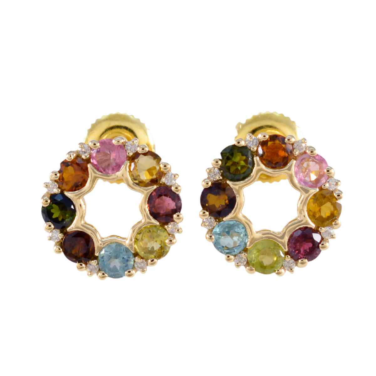 Multi-Indian-Araya-multiple-Stud-multicolor-925-Sterling-Silver-Earring