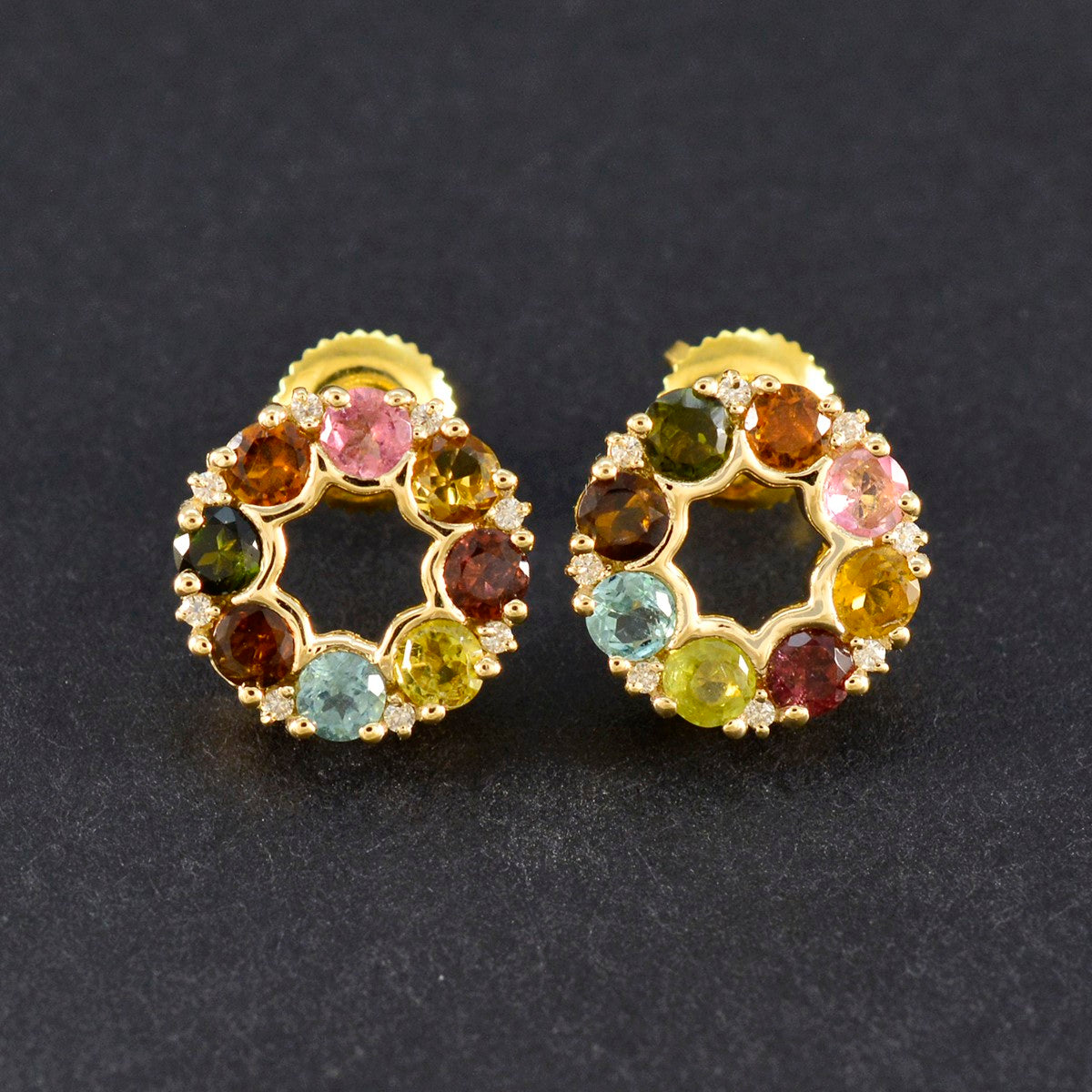 Multi-Indian-Araya-multiple-Stud-multicolor-925-Sterling-Silver-Earring