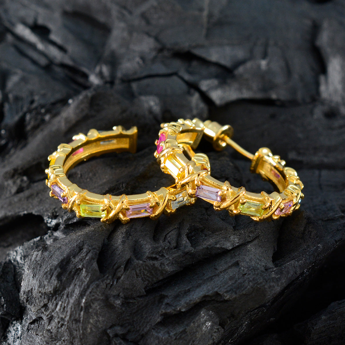 マルチラテンアメリカンアイシャマルチスタッドマルチカラー925スターリングシルバーイヤリング サブ画像