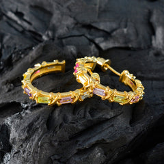 Multi-Latin-American-Aisha-multiple-Stud-multicolor-925-Sterling-Silver-Earring