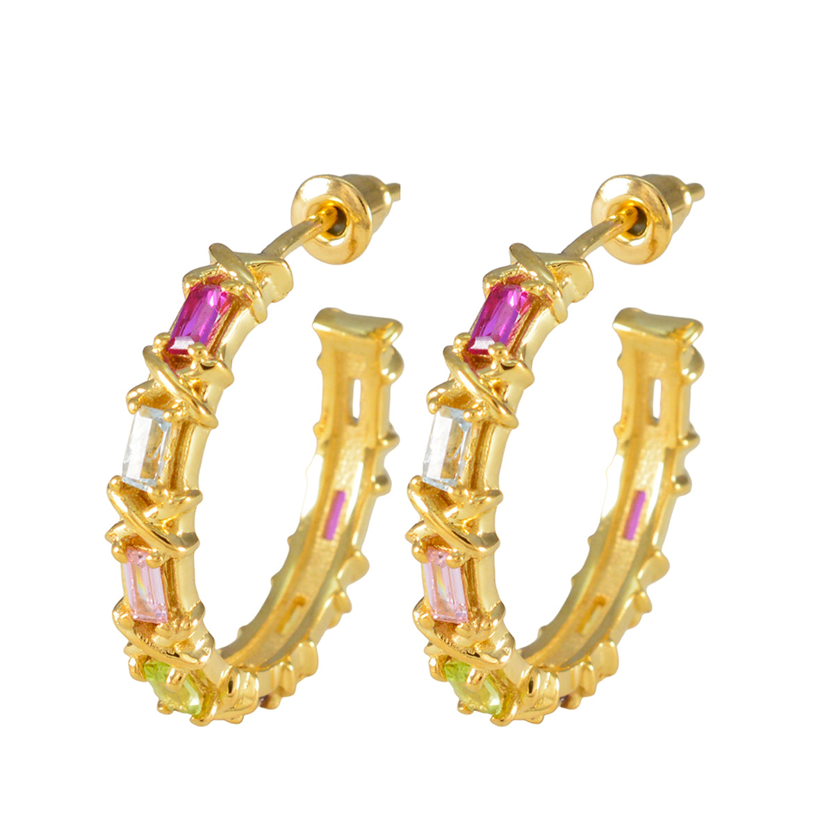 Multi-Latin-American-Aisha-multiple-Stud-multicolor-925-Sterling-Silver-Earring メイン画像