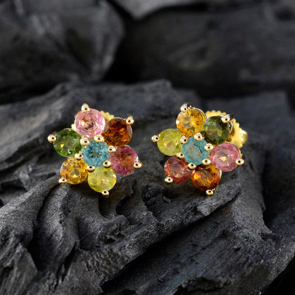 Multi-Indian-Dewi-multiple-Stud-multicolor-Sterling-Silver-Earring