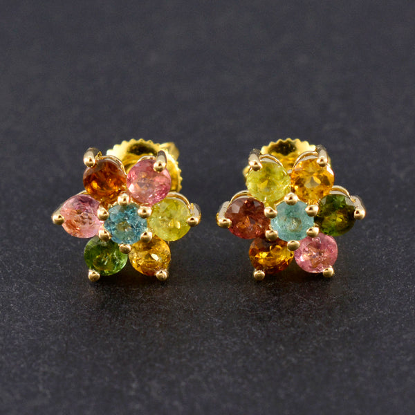 Multi-Indian-Dewi-multiple-Stud-multicolor-Sterling-Silver-Earring