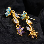 Multi-Latin-American-Ella-multiple-Stud-multicolor-Silver-Earring