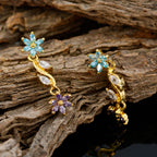 Multi-Latin-American-Ella-multiple-Stud-multicolor-Silver-Earring