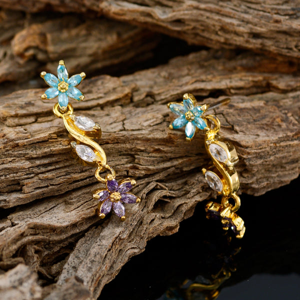 Multi-Latin-American-Ella-multiple-Stud-multicolor-Silver-Earring