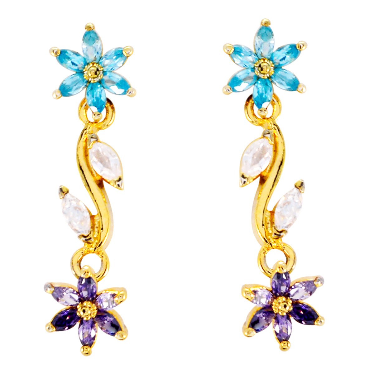 Multi-Latin-American-Ella-multiple-Stud-multicolor-Silver-Earring メイン画像