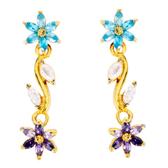 Multi-Lateinamerika-Ella-Multiple-Stud-Multicolor-Silber-Ohrring