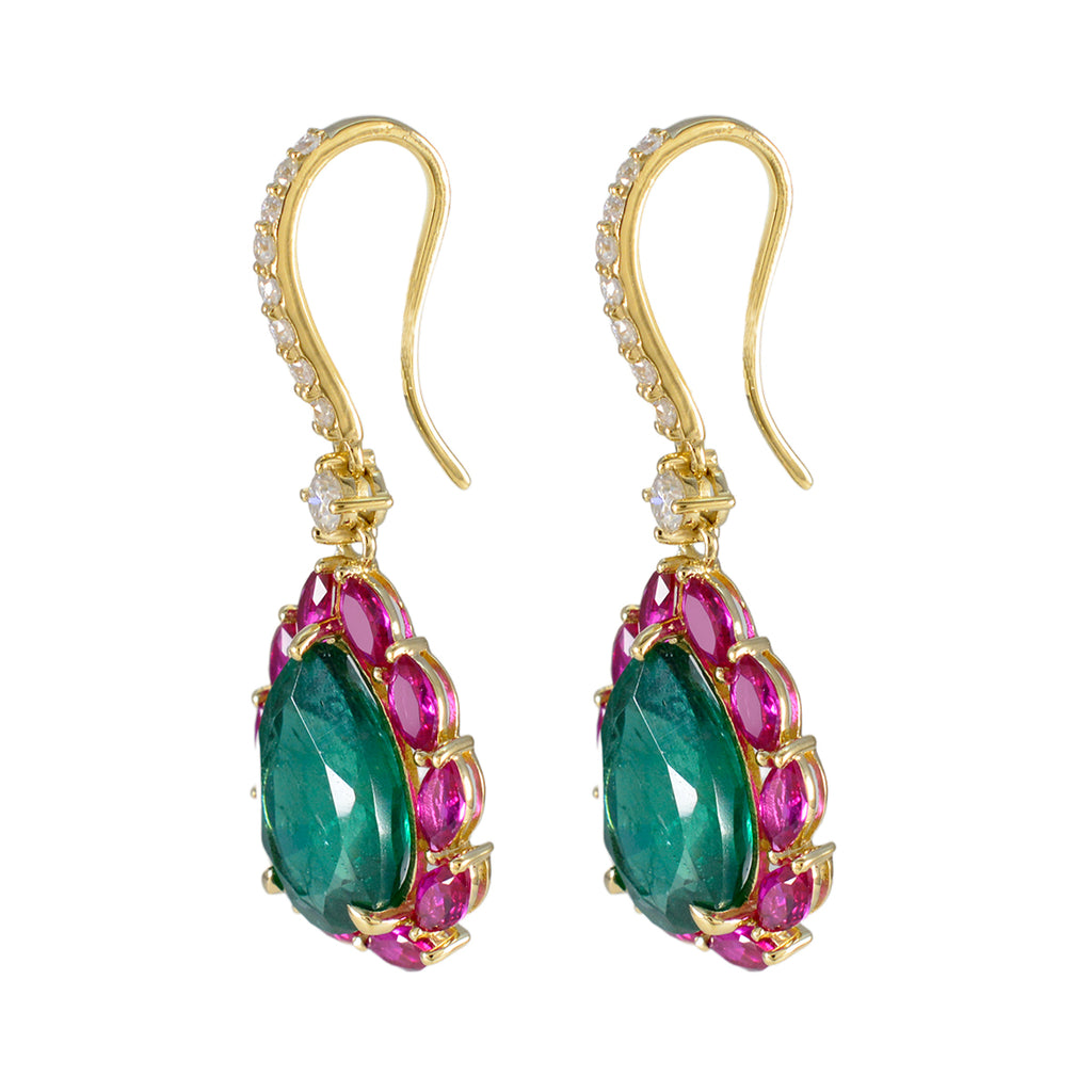 Multi-Indian-Kristine-multiple-Dangle-multicolor-Sterling-Silver-Earring