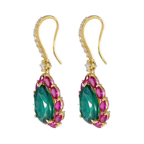 Multi-Indian-Kristine-multiple-Dangle-multicolor-Sterling-Silver-Earring