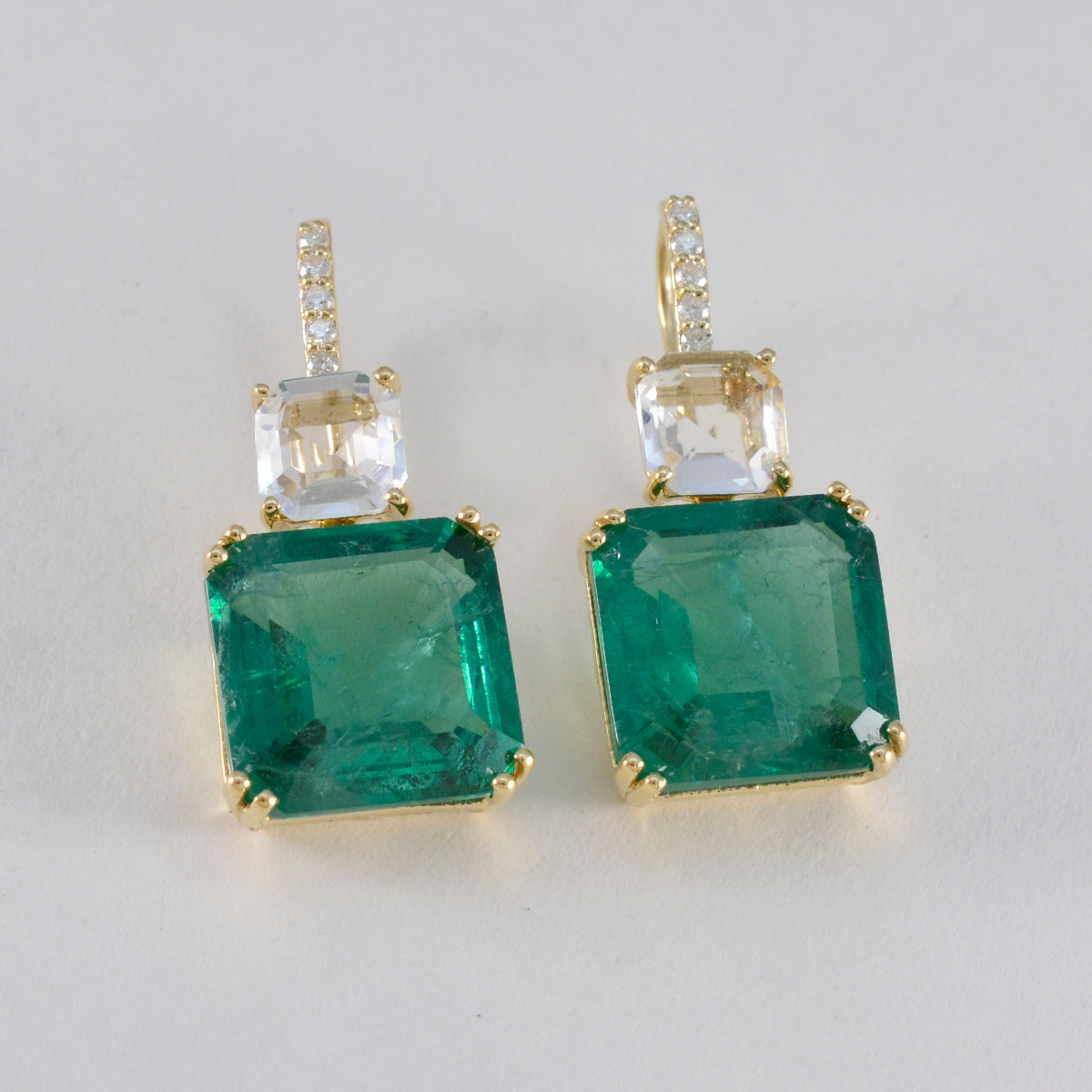 Boucles d'oreilles pendantes multicolores en argent 92,5 avec Lakshmi indien Image secondaire du produit