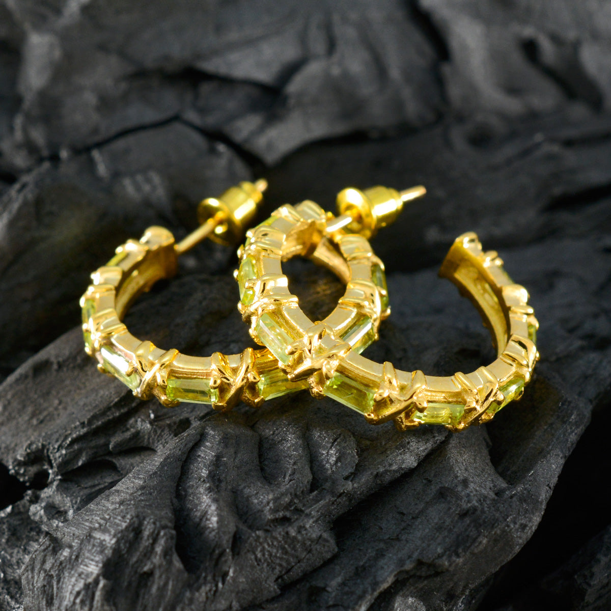 Orecchini Alice francesi in argento verde con peridoto Immagine secondaria del prodotto