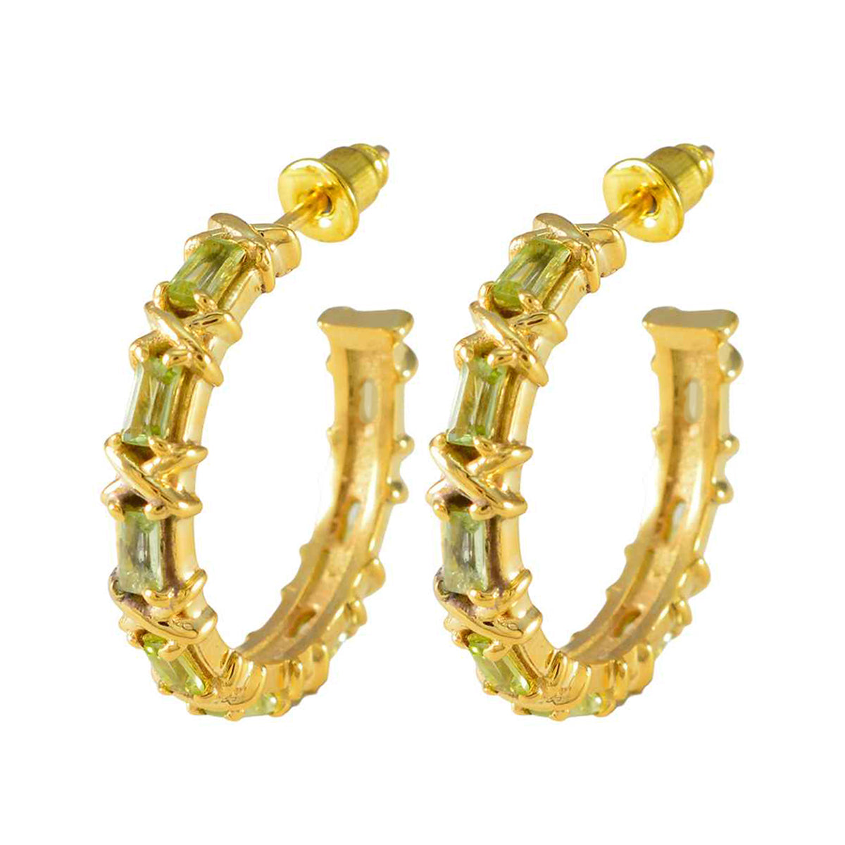 Peridot-French-Alice-multiple-Stud-Green-Silver-Earring