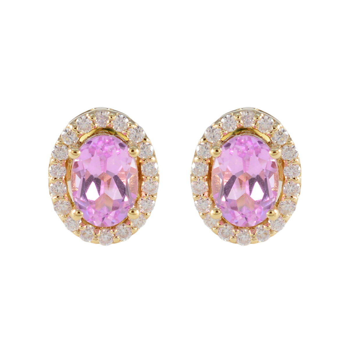Pink-CZ-American-Fernanda-multiple-Stud-Pink-Silver-Earring Главное изображение товара