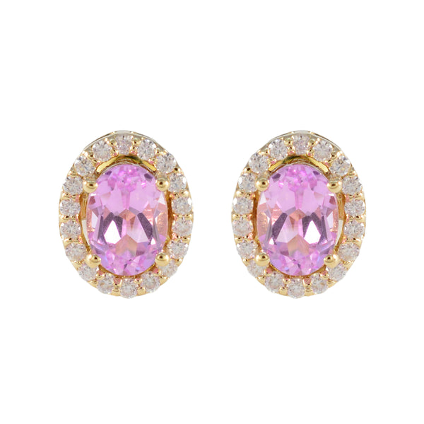 Pink-CZ-American-Fernanda-multiple-Stud-Pink-Silver-Earring