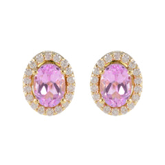 Pink-CZ-American-Fernanda-multiple-Stud-Pink-Silver-Earring