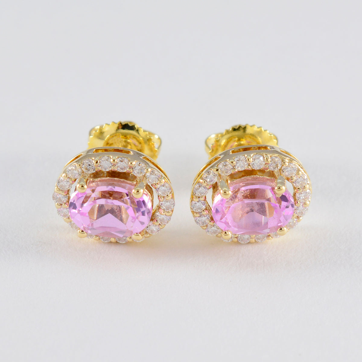 Pink-CZ-American-Fernanda-multiple-Stud-Pink-Silver-Earring