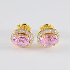 Pink-CZ-American-Fernanda-multiple-Stud-Pink-Silver-Earring