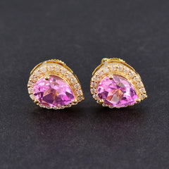 Pink-CZ-American-Micaela-multiple-Stud-Pink-Sterling-Silver-Earring