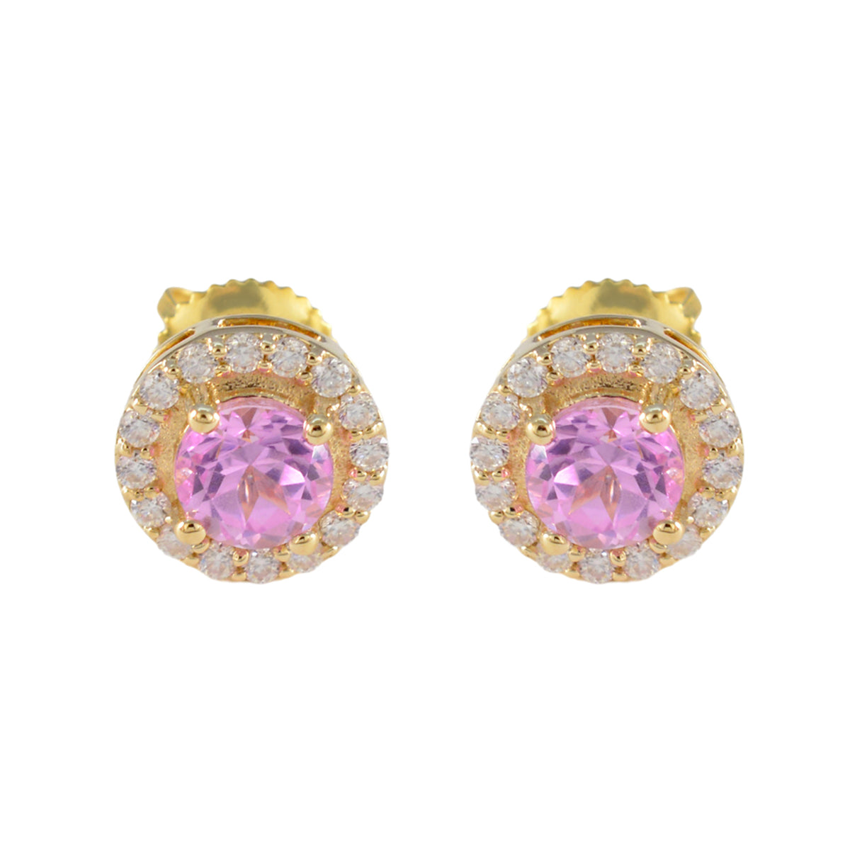Pink-CZ-American-Lourdes-multiple-Stud-Pink-925-Silver-Earring Главное изображение товара