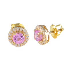 Pink-CZ-American-Lourdes-multiple-Stud-Pink-925-Silver-Earring