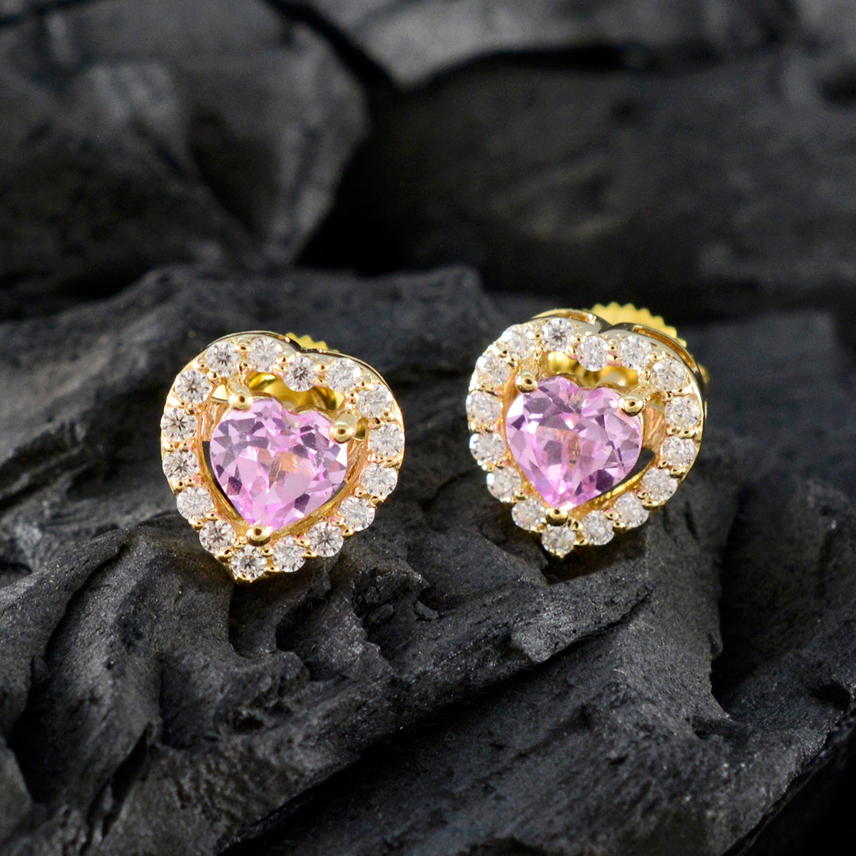 Pink-CZ-American-María-multiple-Stud-Pink-925-Sterling-Silver-Earring