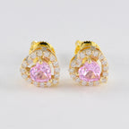 Pink-CZ-American-María-multiple-Stud-Pink-925-Sterling-Silver-Earring
