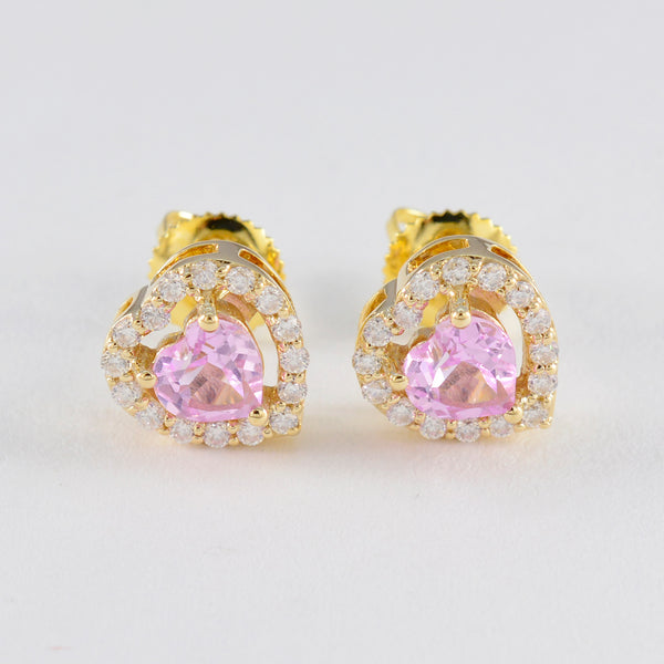 Pink-CZ-American-María-multiple-Stud-Pink-925-Sterling-Silver-Earring