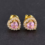 Pink-CZ-American-María-multiple-Stud-Pink-925-Sterling-Silver-Earring