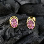 Pink-CZ-American-Riley-Solitaire-Stud-Pink-92.5-Silver-Earring