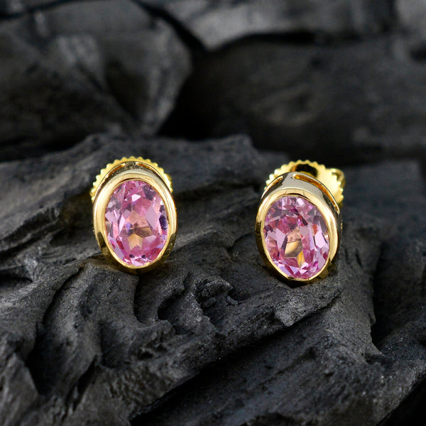 Pink-CZ-American-Riley-Solitaire-Stud-Pink-92.5-Silver-Earring