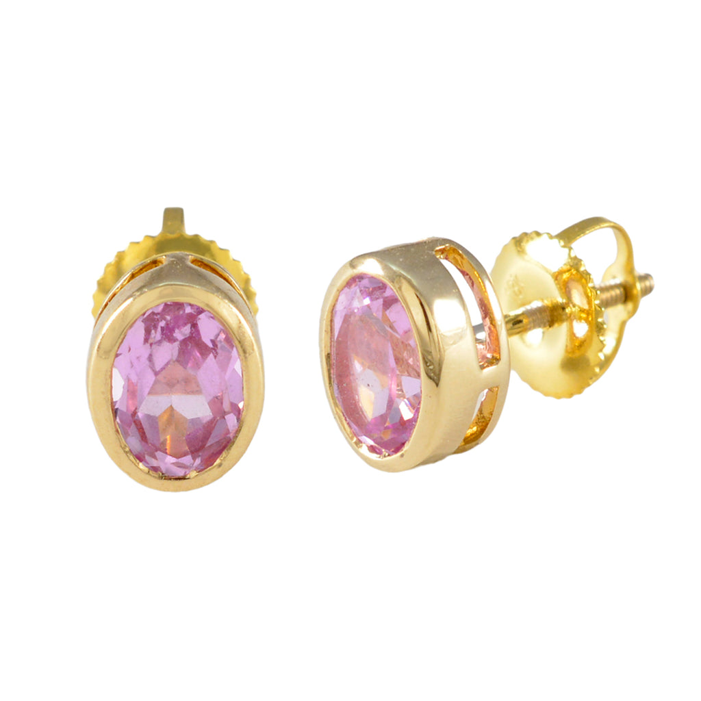 Pink-CZ-American-Riley-Solitaire-Stud-Pink-92.5-Silver-Earring