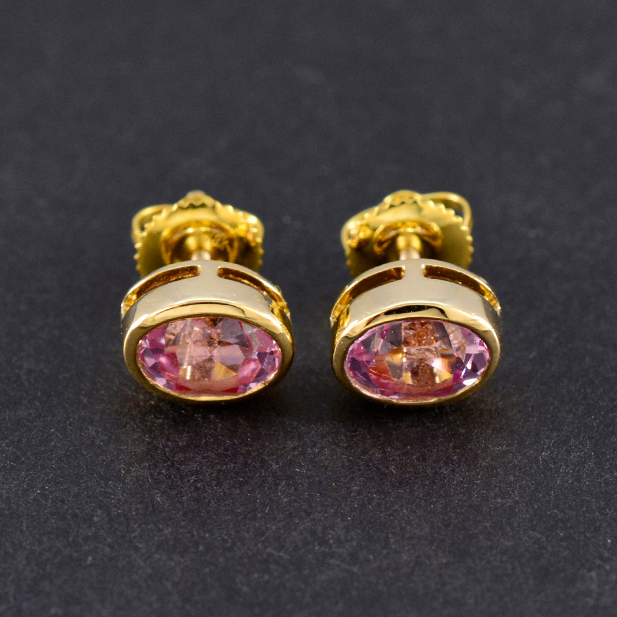 Pink-CZ-American-Riley-Solitaire-Stud-Pink-92.5-Silver-Earring