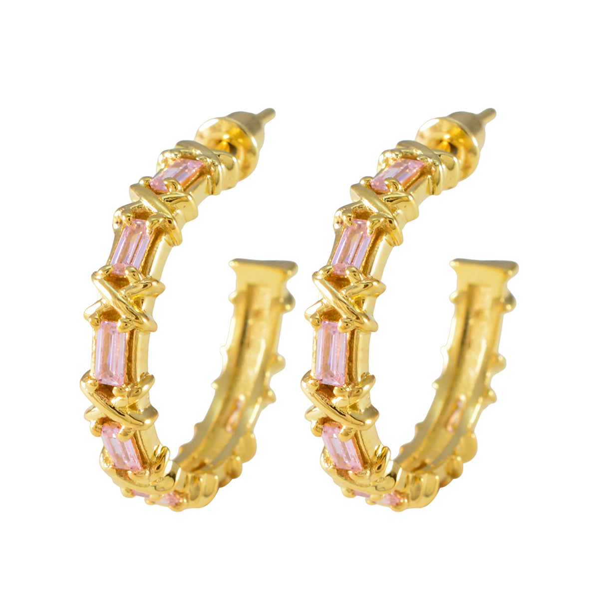 Pink-CZ-German-Alina-multiple-Stud-Pink-Sterling-Silver-Earring