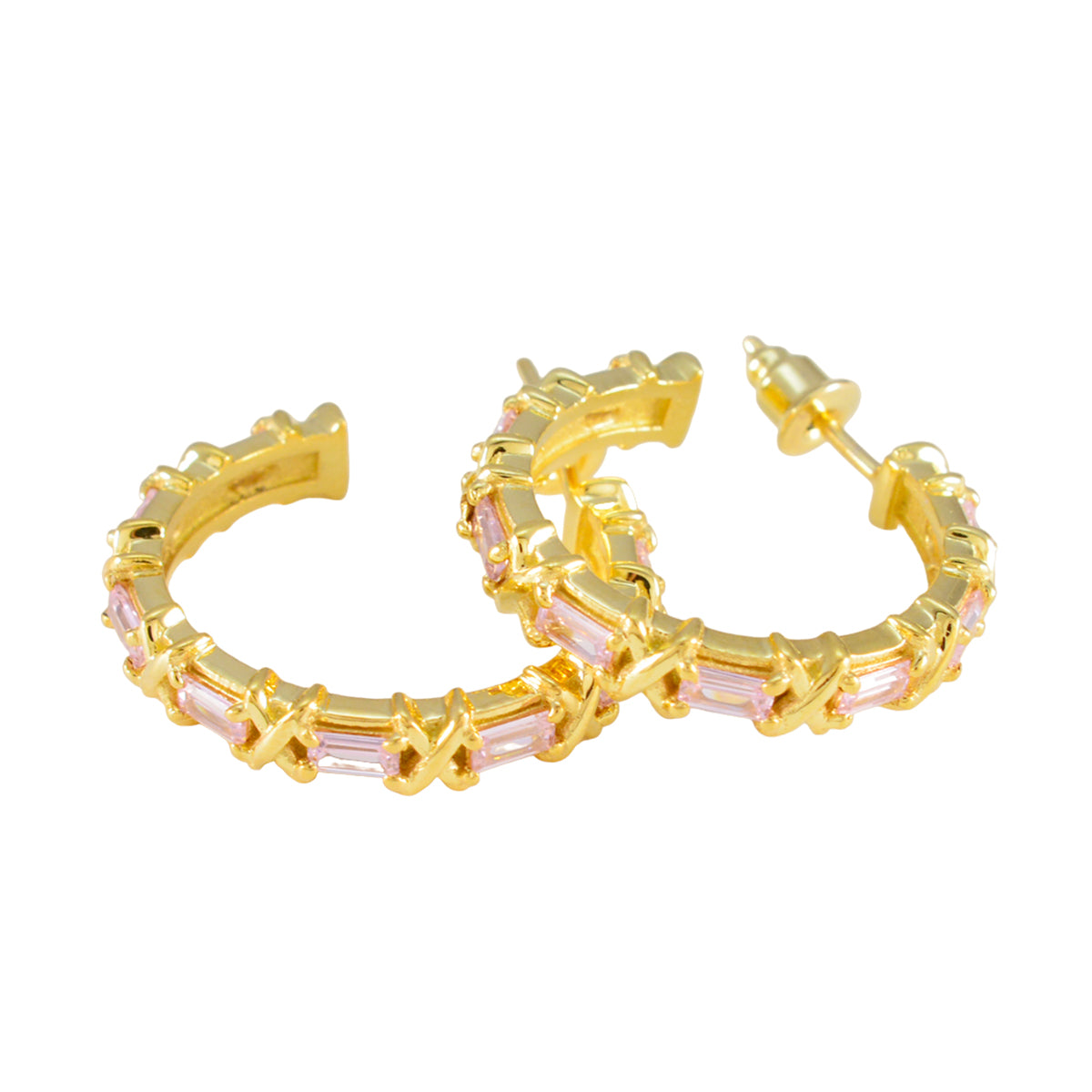 Pink-CZ-German-Alina-multiple-Stud-Pink-Sterling-Silver-Earring