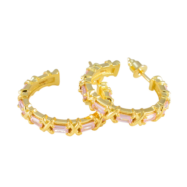 Pink-CZ-German-Alina-multiple-Stud-Pink-Sterling-Silver-Earring