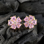 Pink-CZ-American-Aiko-multiple-Stud-Pink-925-Silver-Earring