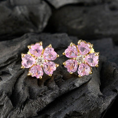 Pink-CZ-American-Aiko-multiple-Stud-Pink-925-Silver-Earring