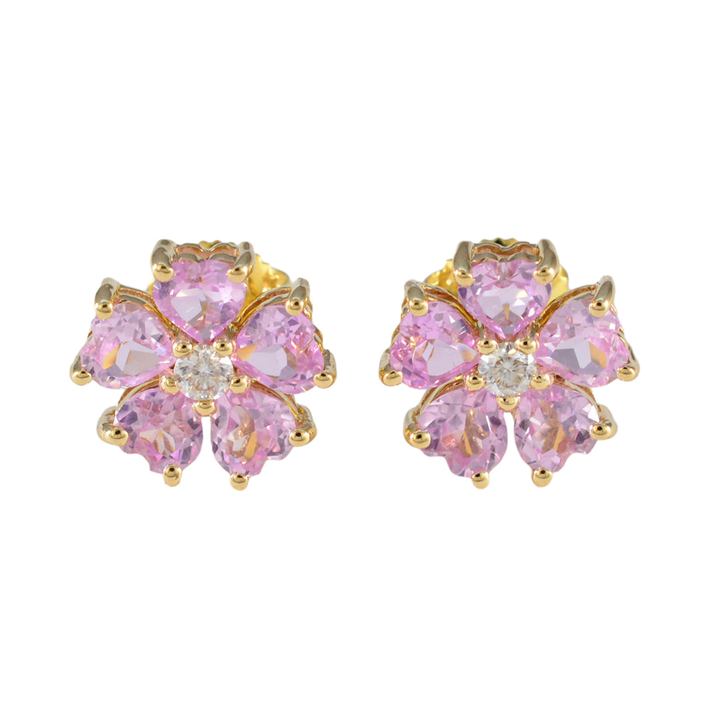 Pink-CZ-American-Aiko-multiple-Stud-Pink-925-Silver-Earring