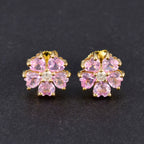 Pink-CZ-American-Aiko-multiple-Stud-Pink-925-Silver-Earring