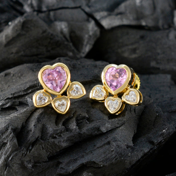 Pink-CZ-American-Mei-multiple-Stud-Pink-92.5-Silver-Earring