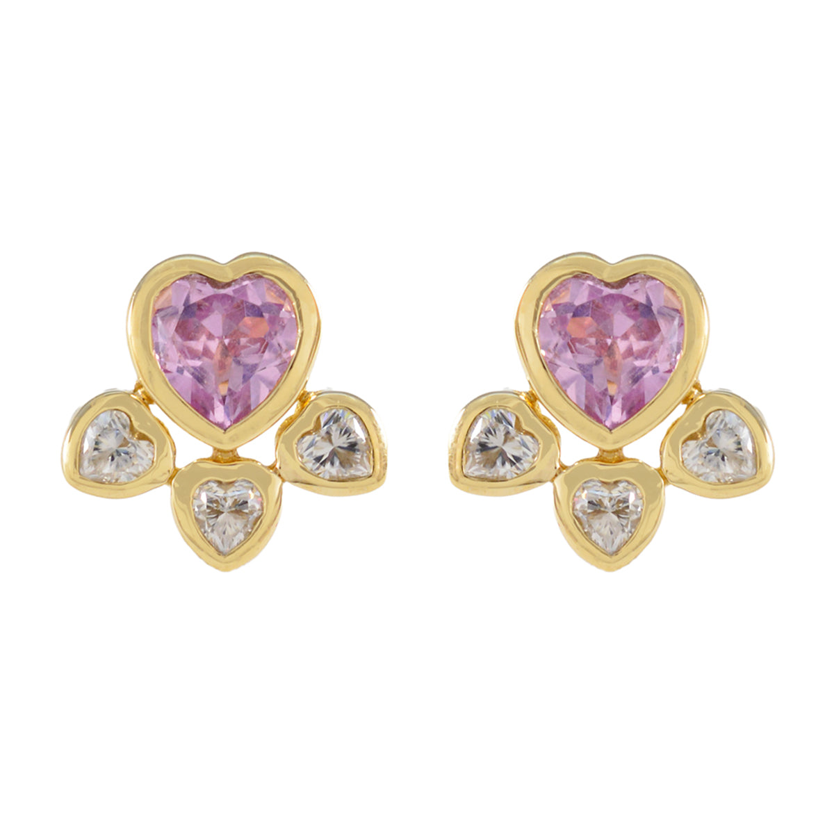 Pink-CZ-American-Mei-multiple-Stud-Pink-92.5-Silver-Earring