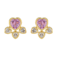 Pink-CZ-American-Mei-multiple-Stud-Pink-92.5-Silver-Earring