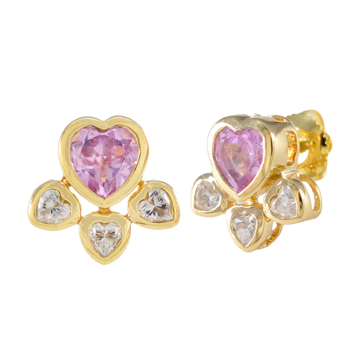 Pink-CZ-American-Mei-multiple-Stud-Pink-92.5-Silver-Earring